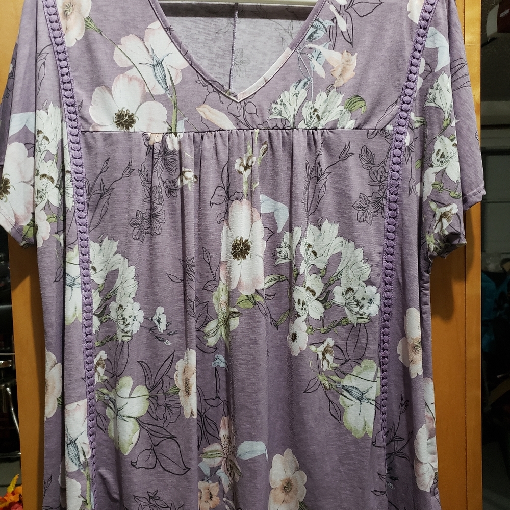 Baby Doll Shirt Sleeve V-neck top
